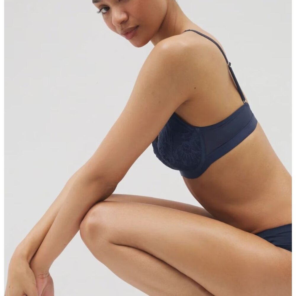 Soma Lightly Lined Perfect Coverage Bra with Lace – Nightfall Navy – 34DD (NWT) - Picture 3 of 5